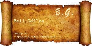 Beil Géza névjegykártya
